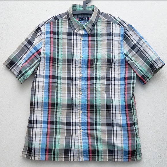 Chaps Plaid Button Down Collard Shirt - Picture 1 of 4